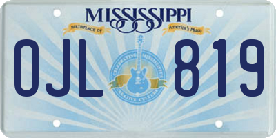 MS license plate OJL819