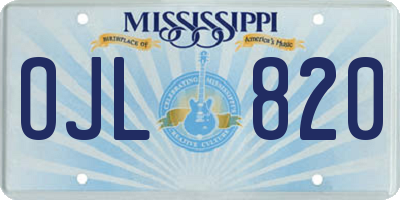 MS license plate OJL820