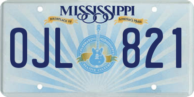 MS license plate OJL821