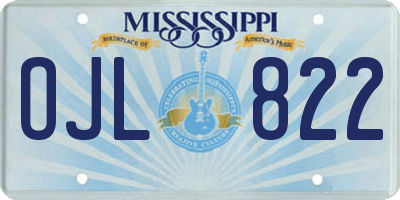 MS license plate OJL822