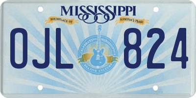 MS license plate OJL824