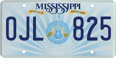MS license plate OJL825