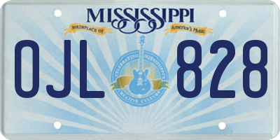 MS license plate OJL828