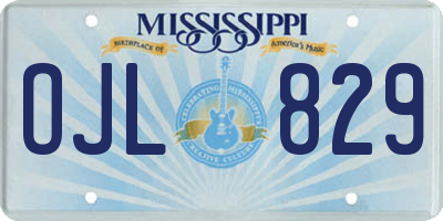 MS license plate OJL829