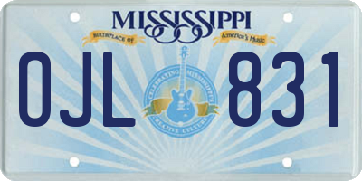 MS license plate OJL831