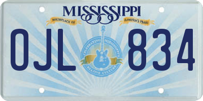 MS license plate OJL834