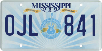 MS license plate OJL841