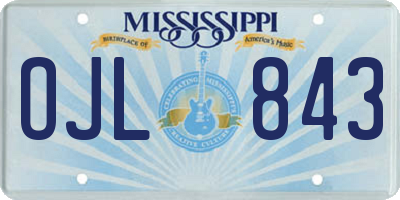 MS license plate OJL843