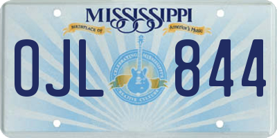 MS license plate OJL844