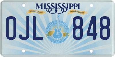 MS license plate OJL848