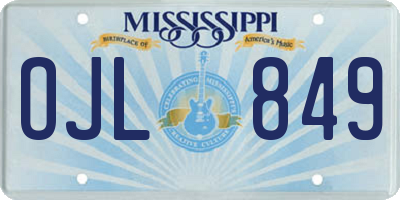 MS license plate OJL849