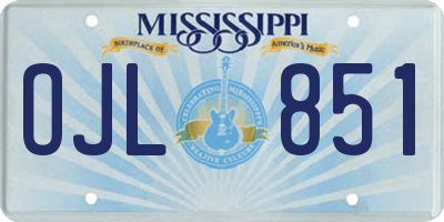 MS license plate OJL851