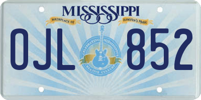 MS license plate OJL852