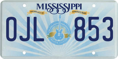 MS license plate OJL853