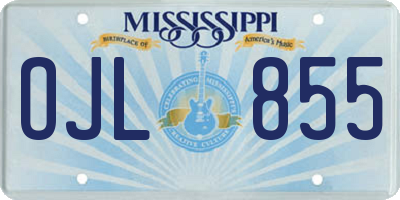 MS license plate OJL855