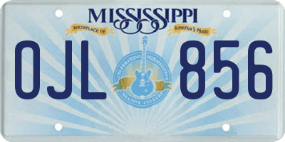 MS license plate OJL856