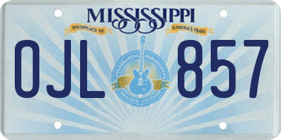 MS license plate OJL857