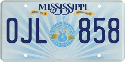 MS license plate OJL858