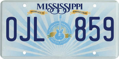 MS license plate OJL859