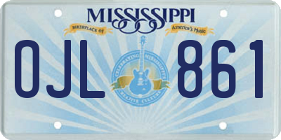 MS license plate OJL861