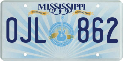 MS license plate OJL862