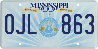 MS license plate OJL863