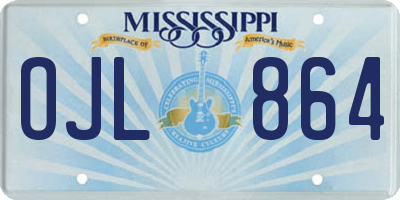 MS license plate OJL864