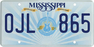 MS license plate OJL865