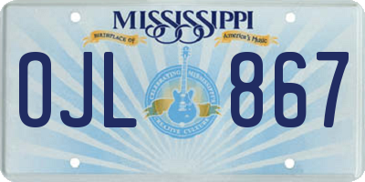 MS license plate OJL867