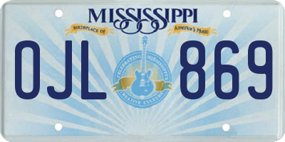 MS license plate OJL869