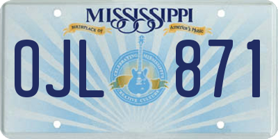 MS license plate OJL871
