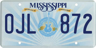 MS license plate OJL872