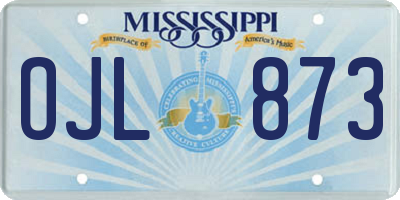 MS license plate OJL873
