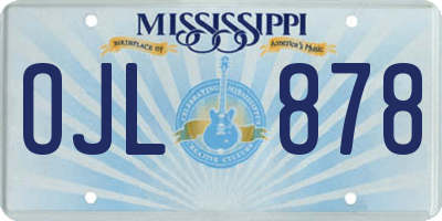 MS license plate OJL878