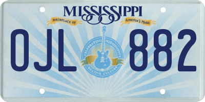 MS license plate OJL882
