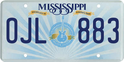 MS license plate OJL883