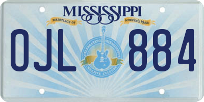MS license plate OJL884