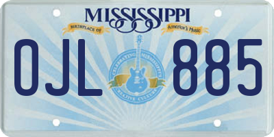 MS license plate OJL885
