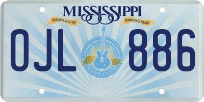 MS license plate OJL886