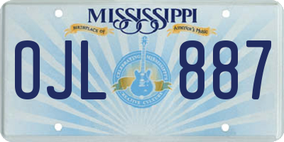 MS license plate OJL887