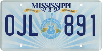 MS license plate OJL891