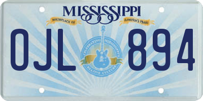MS license plate OJL894