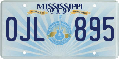 MS license plate OJL895