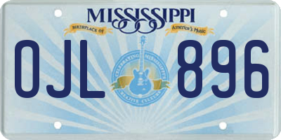 MS license plate OJL896