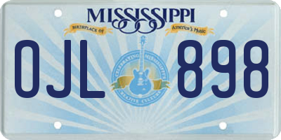 MS license plate OJL898