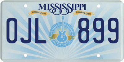 MS license plate OJL899