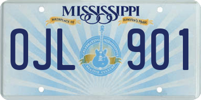 MS license plate OJL901