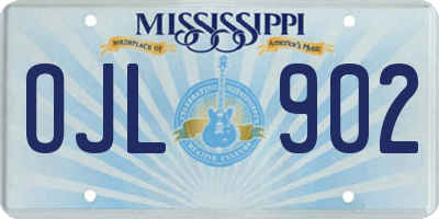 MS license plate OJL902