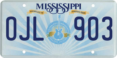 MS license plate OJL903