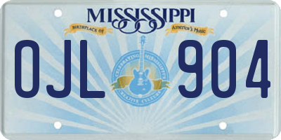 MS license plate OJL904